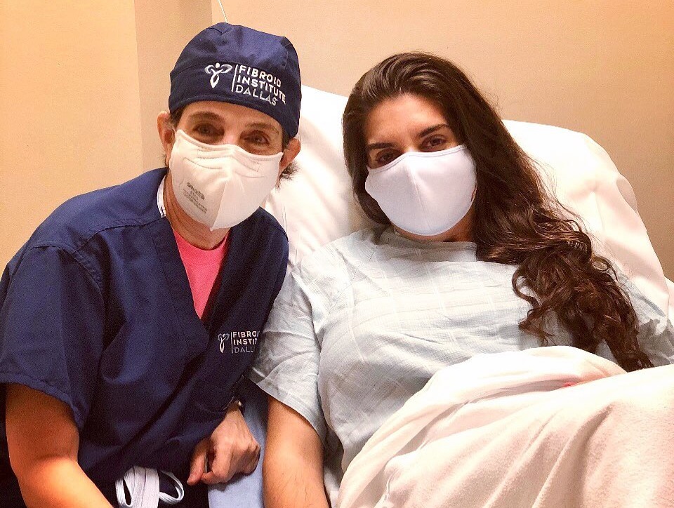 Dallas fibroids doctor Suzanne Slonim, MD and patient