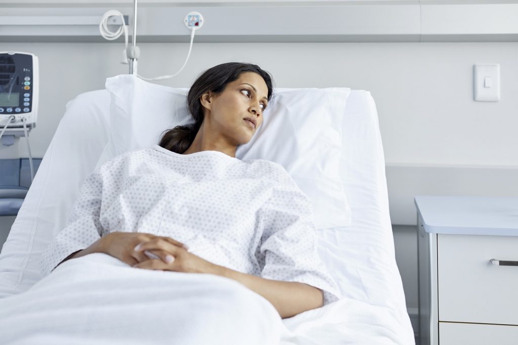 hysterectomy fibroid removal patient in hospital