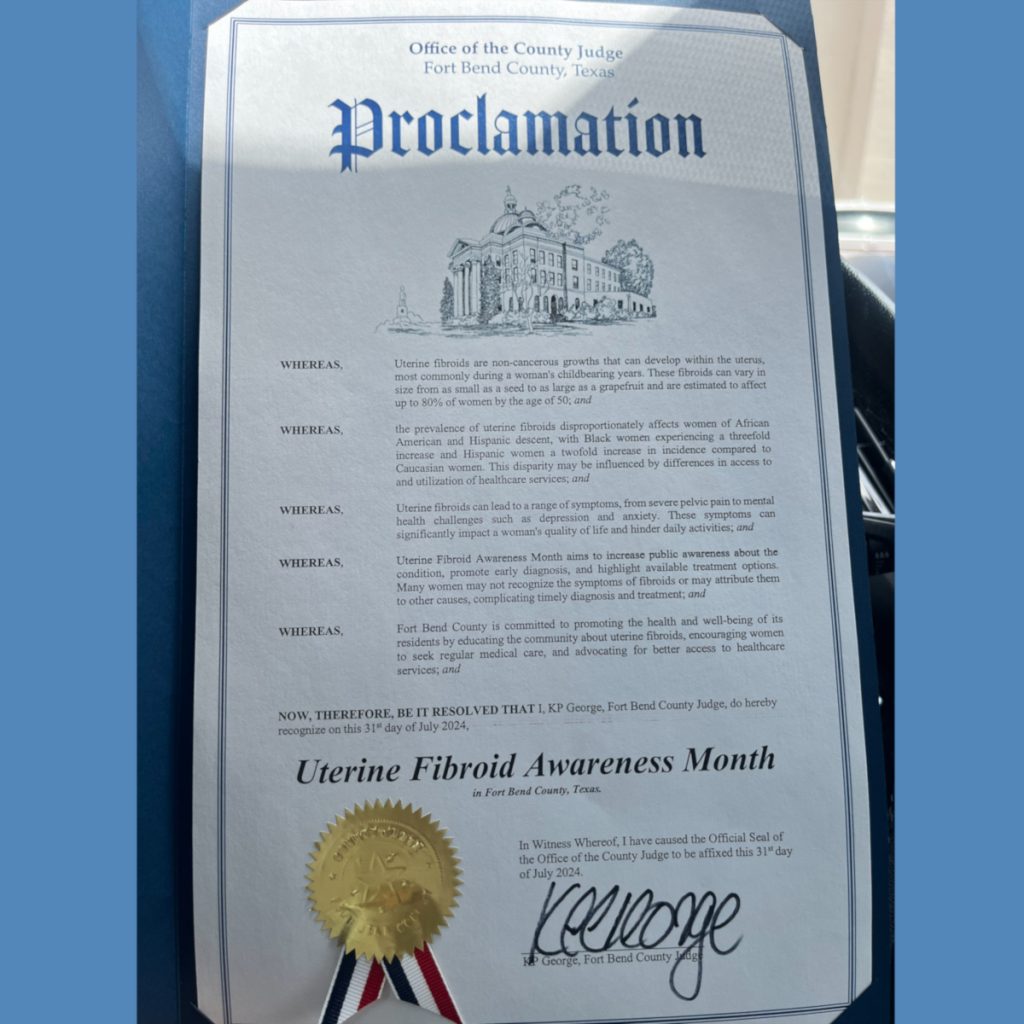fibroid awareness month fort bend county proclamation