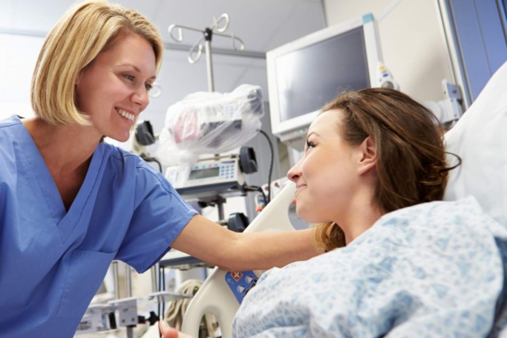 myomectomy patient with hospital nurse