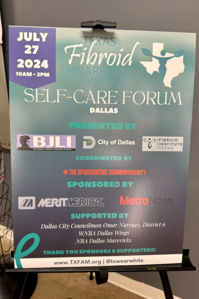 Texas Fibroid Awareness Month Dallas sign
