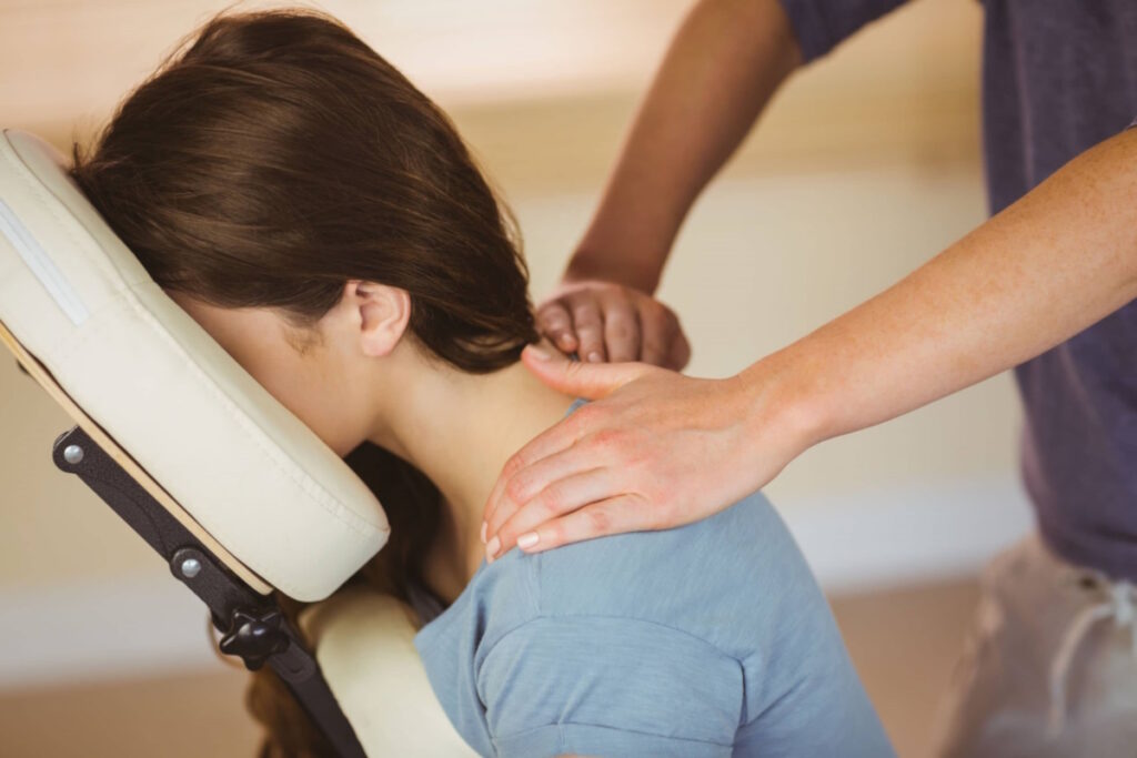 stress and fibroids woman getting massage